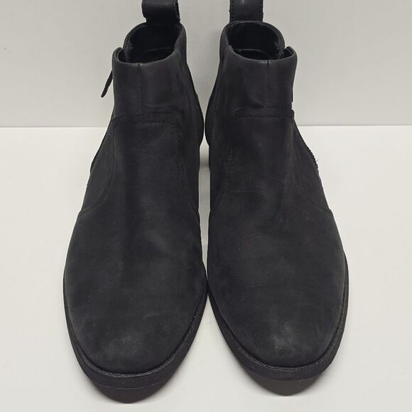UGG Aureo Black Nubuck Leather Ankle Booties Boots Women's 8.5 - Picture 2 of 8